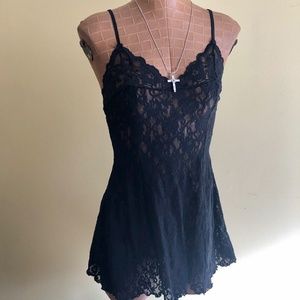 Black Laced Slip Dress MED by Adrianne